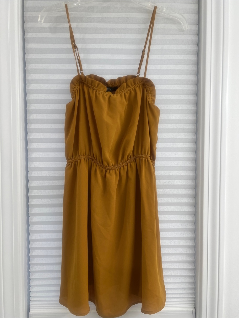 Forever 21 Mustard Spaghetti Strap Mini Dress